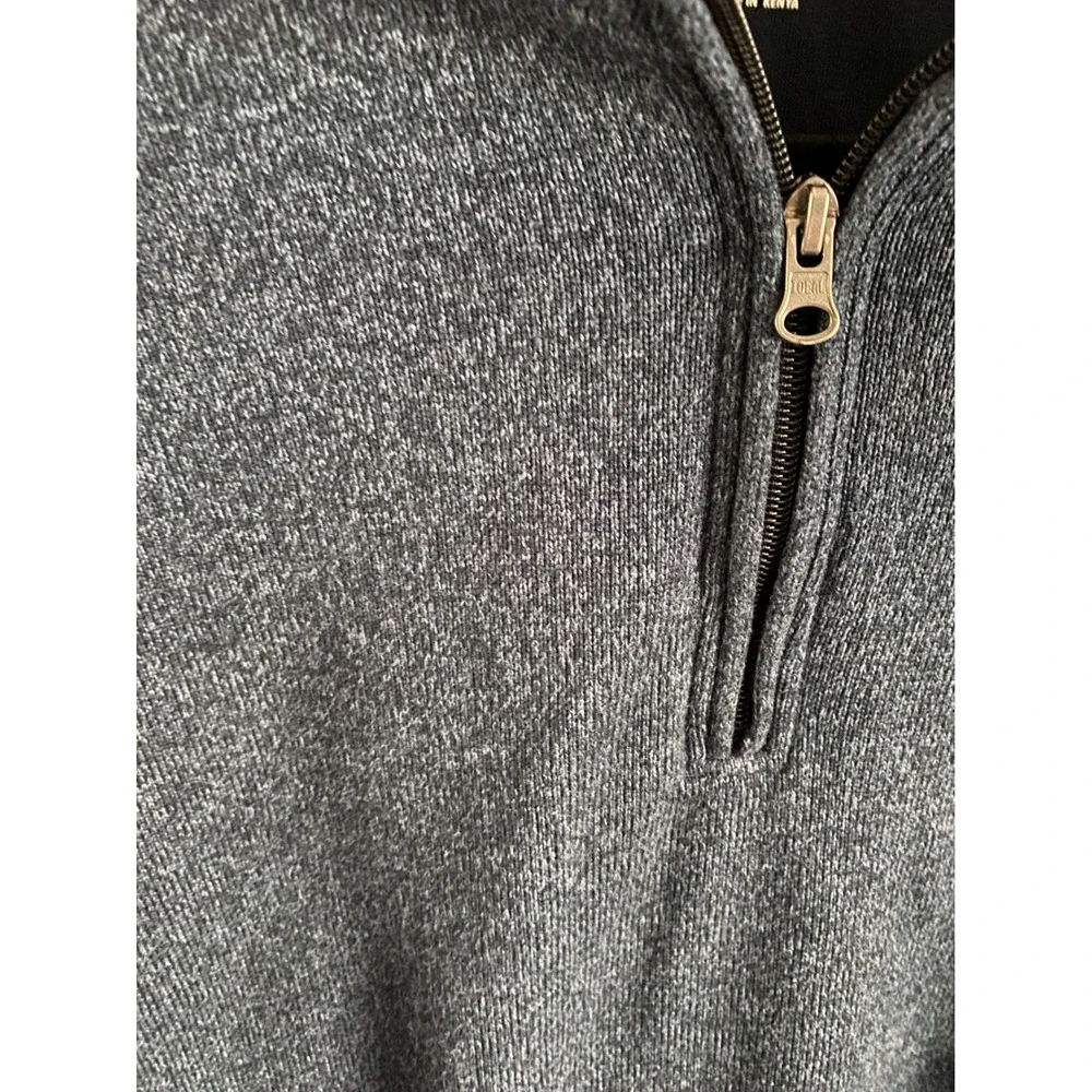 IZOD Men's Blue Heathered Fleece‎ Quarter Zip Pullover Sweater XL